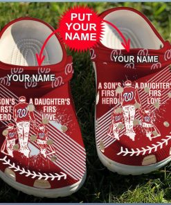 Personalized Dad And Son Daughter Mlb Washington Nationals Clogs