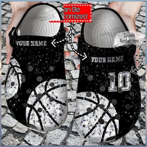 Personalized Dimond Basketball Crocs Clogs