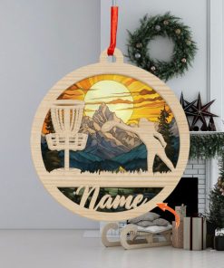 Personalized Disc Golf Women Christmas Ornament