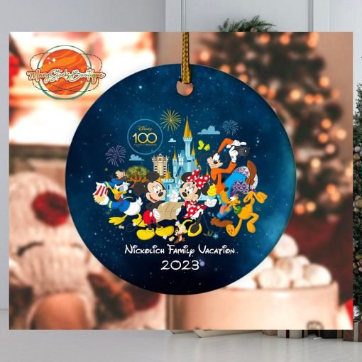 Personalized Disney Family Trip Ornament, Family Vacation Keepsake, Disney Castle Ornament, Disney 100 Years Anniversary