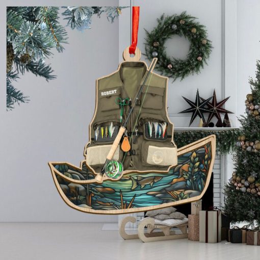 Personalized Fishing Boat Christmas Ornament