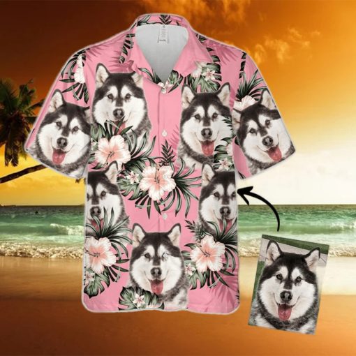 Personalized Flowers Pattern Pink Color Dog Hawaiian T Shirt