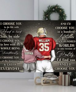 Personalized Football Couple Poster