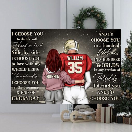 Personalized Football Couple Poster