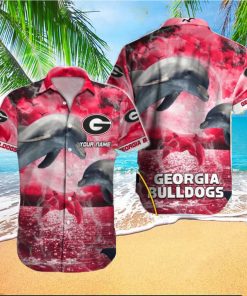 Personalized Georgia Bulldogs Dolphins Design Hawaiian Shirt