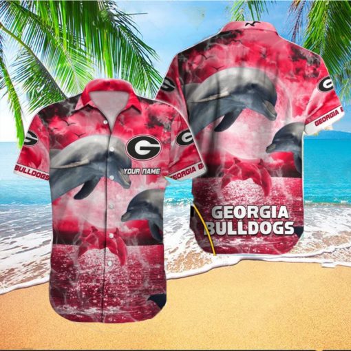 Personalized Georgia Bulldogs Dolphins Design Hawaiian Shirt