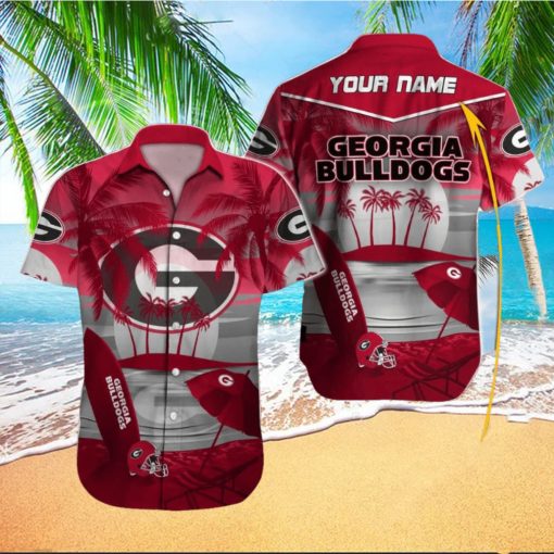 Personalized Georgia Bulldogs Logo Red Design Hawaiian Shirt