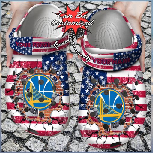 Personalized Golden State Warriors Basketball Team Crocs Clog Custom Name Shoes