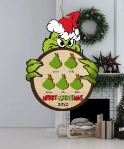 Personalized Grinch Hand Family Wood Ornament, Merry Grinchmas Ornament, Custom Grinch Ornament, Custom Family Ornament, Decor Home 2023