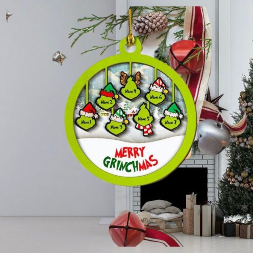 Personalized Grinch Hand Family Wood Ornament, Merry Grinchmas Ornament, Custom Grinch Ornament, Custom Family Ornament, Funny Ornament