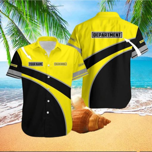 Personalized Hawaiian Shirt Dollar General Logo Yellow And Black Trending Summer Gift For Men And Women