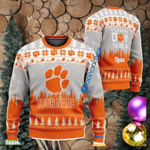 Personalized It A Good Day To Be A Clemson Tigers Knitted Christmas Sweater AOP