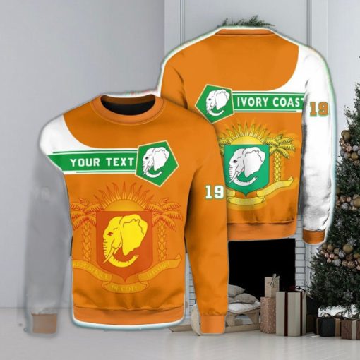 Personalized Ivory Coast Green Yellow 3D Sweater Community Logo Funny Gift For Men And Women Christmas Holiday