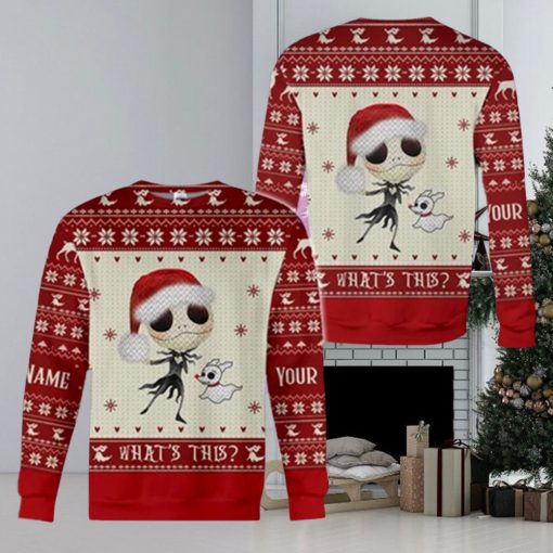 Personalized Jack Skellington And Zero Dog Disney Ugly Christmas Sweater