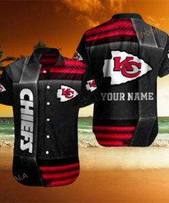 Personalized Kansas City Chiefs Red Metal Style Hawaiian Shirt