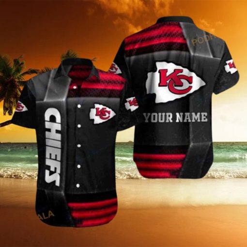 Personalized Kansas City Chiefs Red Metal Style Hawaiian Shirt