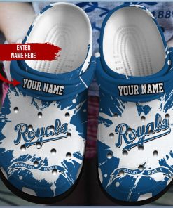 Personalized Kansas City Royals Baseball Team Crocs Clog Custom Name Shoes