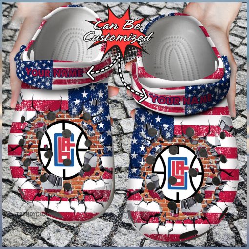 Personalized Los Angeles Clippers Baseball Team Crocs Clog Custom Name Shoes