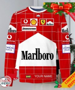 Personalized Marlboro Scuderia Ferrari Branded Unisex Christmas Ugly Sweater