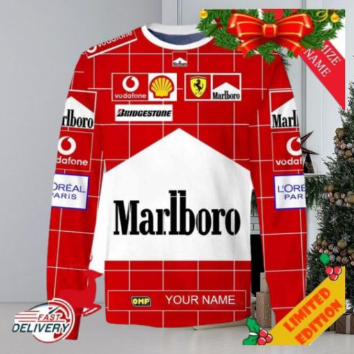 Personalized Marlboro Scuderia Ferrari Branded Unisex Christmas Ugly Sweater