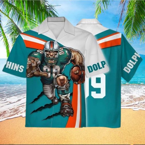 Personalized Miami Dolphins Hawaiian Shirt, Fathead Mascot, Best Hawaiian Shirt