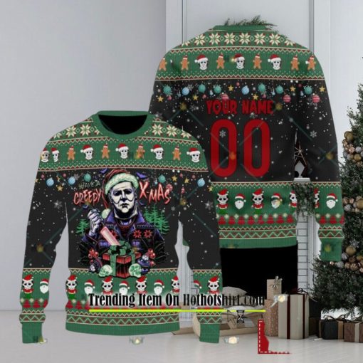 Personalized Michael Myers Have A Creepy Xmas Ugly Christmas Sweater