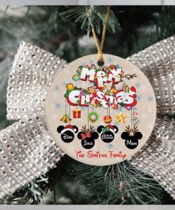 Personalized Mickey Family Ornament, Mickey Christmas Ornament