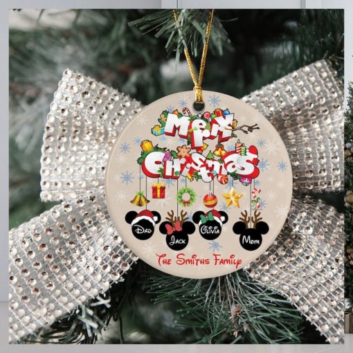 Personalized Mickey Family Ornament, Mickey Christmas Ornament