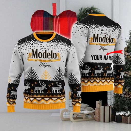 Personalized Modelo Negra Reindeer Ugly Sweater Beer For Fans Gift Christmas Holidays