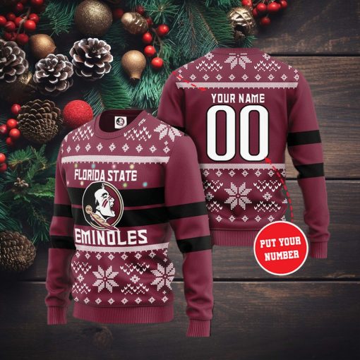 Personalized NCCA Florida State Seminoles Christmas Sweater