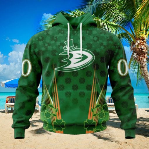 Personalized NHL Anaheim Ducks Full Green Design For St. Patrick’s Day Hoodie