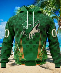 Personalized NHL Arizona Coyotes Full Green Design For St. Patrick’s Day Hoodie