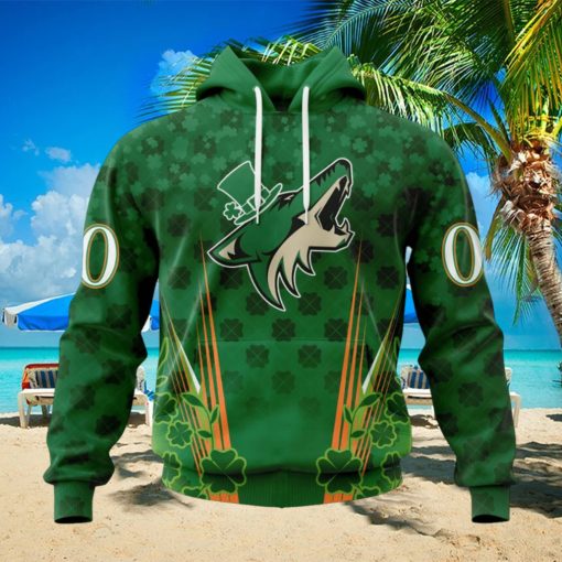 Personalized NHL Arizona Coyotes Full Green Design For St. Patrick’s Day Hoodie