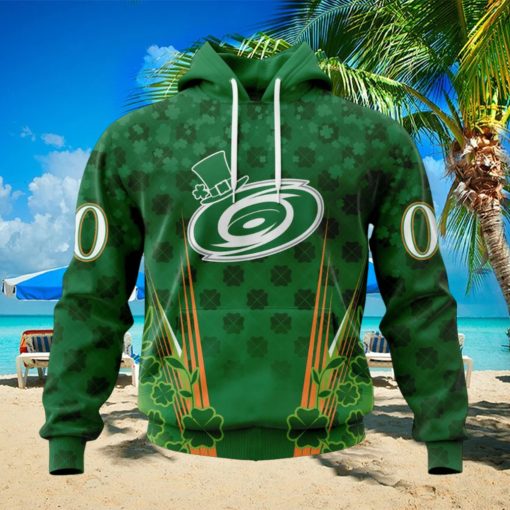 Personalized NHL Carolina Hurricanes Full Green Design For St. Patrick’s Day Hoodie