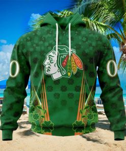 Personalized NHL Chicago Blackhawks Full Green Design For St. Patrick’s Day Hoodie