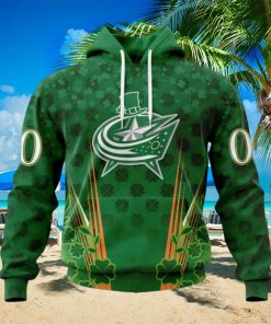 Personalized NHL Columbus Blue Jackets Full Green Design For St. Patrick’s Day Hoodie