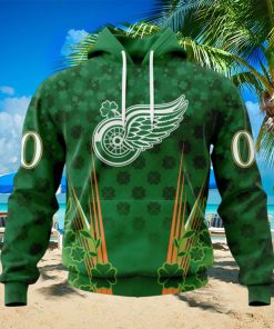 Personalized NHL Detroit Red Wings Full Green Design For St. Patrick’s Day Hoodie