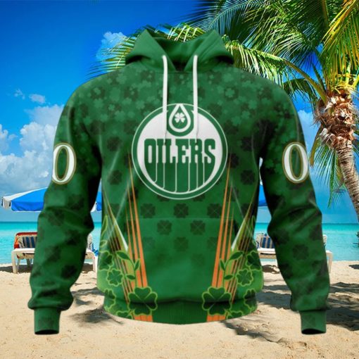 Personalized NHL Edmonton Oilers Full Green Design For St. Patrick’s Day Hoodie