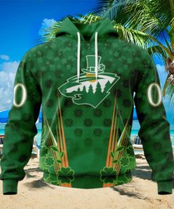 Personalized NHL Minnesota Wild Full Green Design For St. Patrick’s Day Hoodie