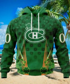 Personalized NHL Montreal Canadiens Full Green Design For St. Patrick’s Day Hoodie