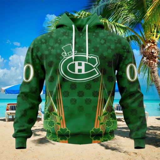 Personalized NHL Montreal Canadiens Full Green Design For St. Patrick’s Day Hoodie