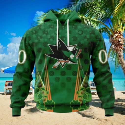 Personalized NHL San Jose Sharks Full Green Design For St. Patrick’s Day Hoodie