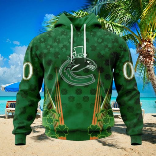 Personalized NHL Vancouver Canucks Full Green Design For St. Patrick’s Day Hoodie