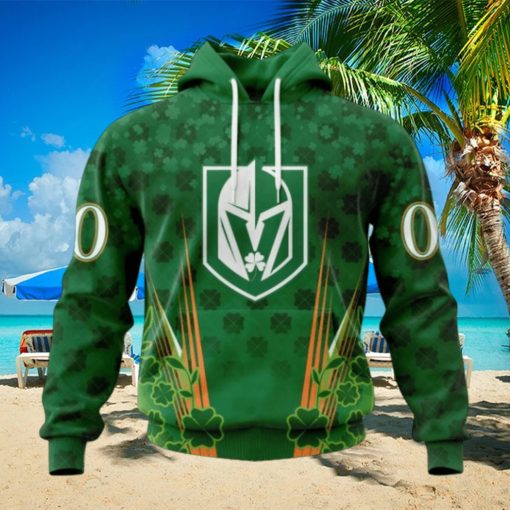 Personalized NHL Vegas Golden Knights Full Green Design For St. Patrick’s Day Hoodie