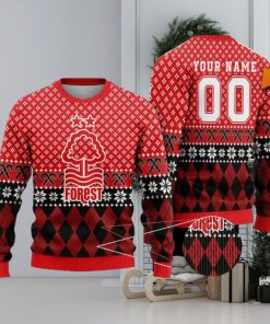 Personalized Name And Number Nottingham Forest 3D Ugly Christmas Sweater Christmas Holiday Gift