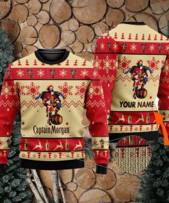 Personalized Name Captain Morgan 3D All Over Printed Christmas Ugly Sweater Men And Women Gift