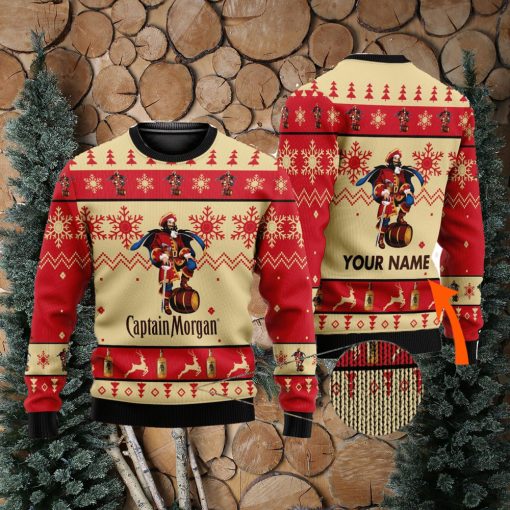 Personalized Name Captain Morgan 3D All Over Printed Christmas Ugly Sweater Men And Women Gift