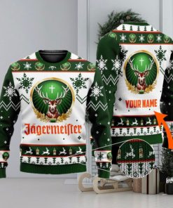 Personalized Name Jagermeister 3D All Over Printed Ugly Christmas Sweater Christmas Gift For Family