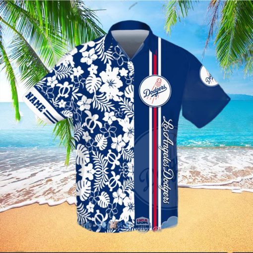 Personalized Name Los Angeles Dodgers MLB Team Tropical All Over Print Hawaiian Shirt