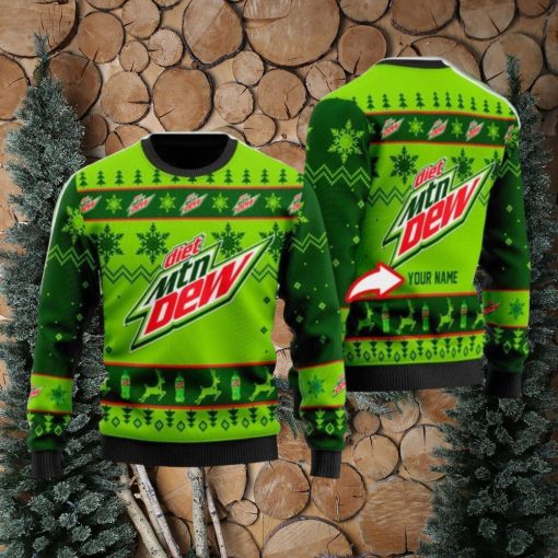 Personalized Name Mountain Dew Ugly Christmas Sweater Christmas Gift Ideas